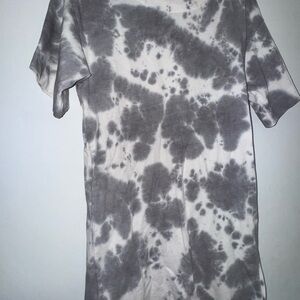 Gray Tie-Dye Dress